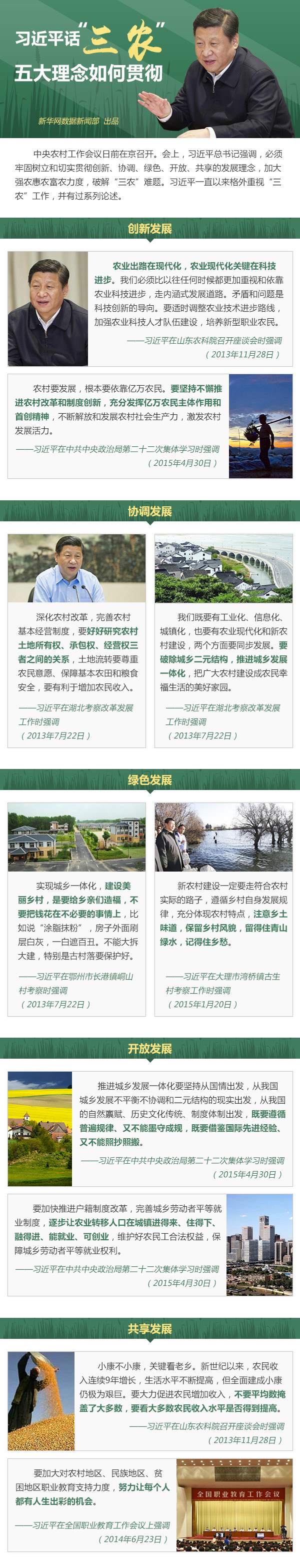 习近平话&ldquo;三农&rdquo; 五大理念如何贯彻 